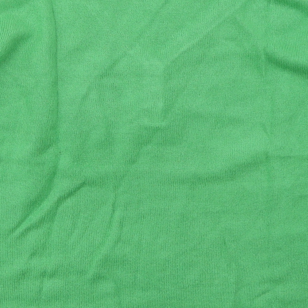 Klass Womens Green V-Neck  Acrylic Pullover Jumper Size M