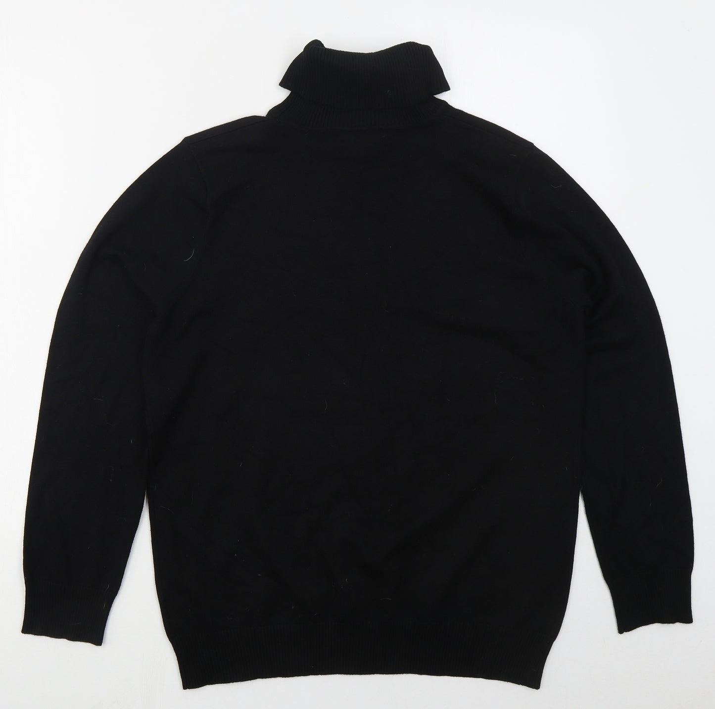 Joseph A Mens Black Roll Neck  Nylon Pullover Jumper Size L