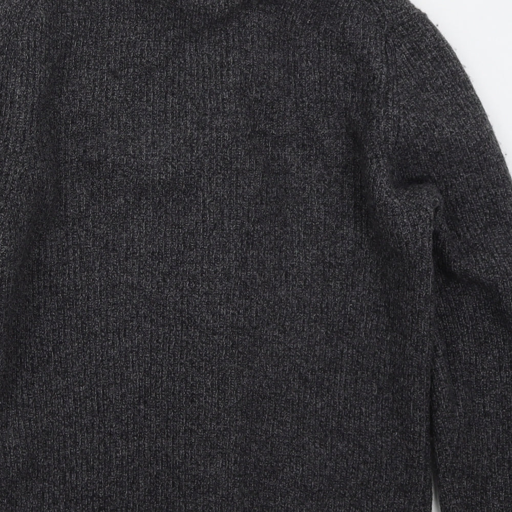 Marks and Spencer Mens Grey Collared  Wool Cardigan Jumper Size M