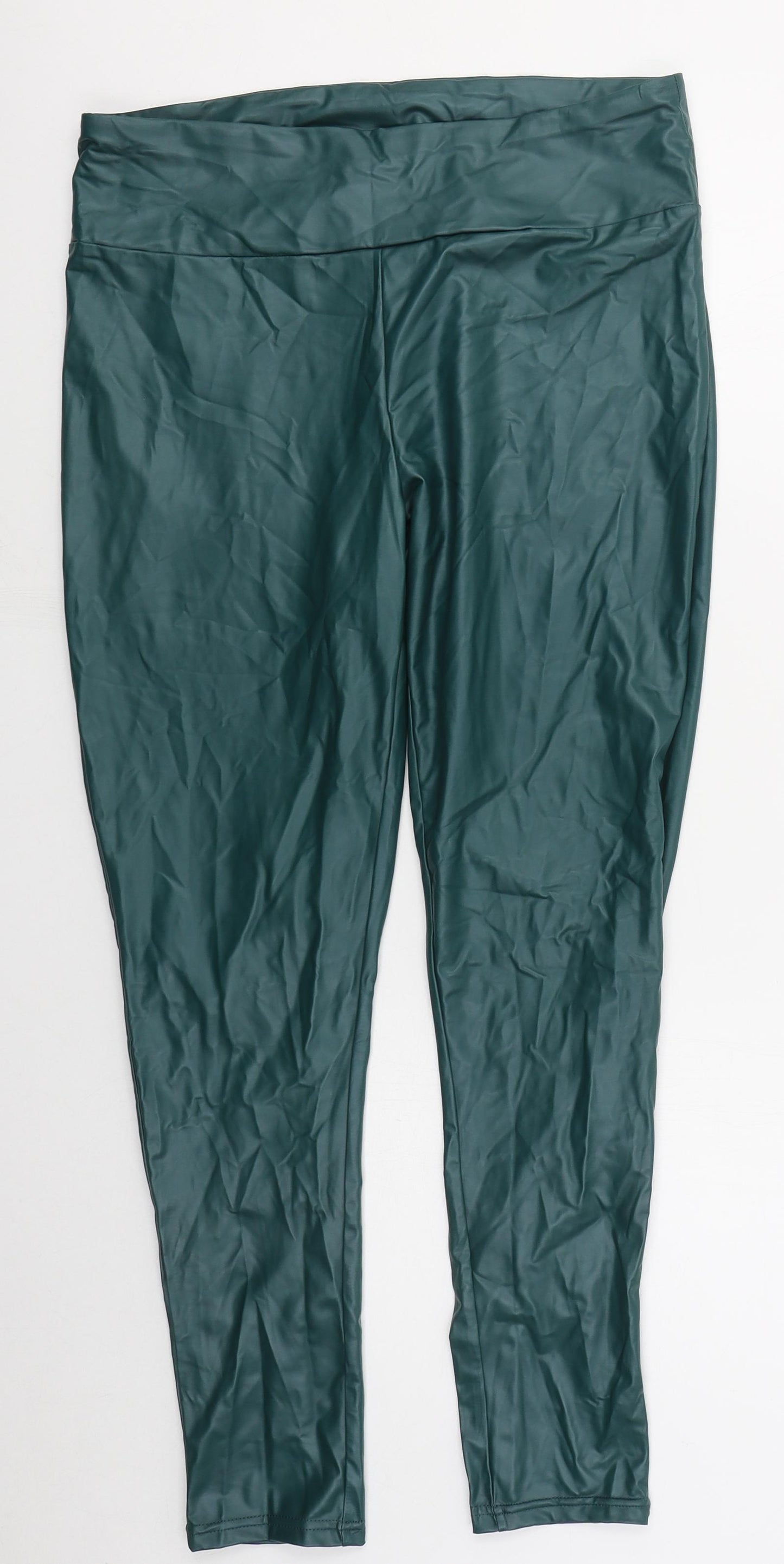 Primark Womens Green  Polyester Carrot Leggings Size 14 L28 in