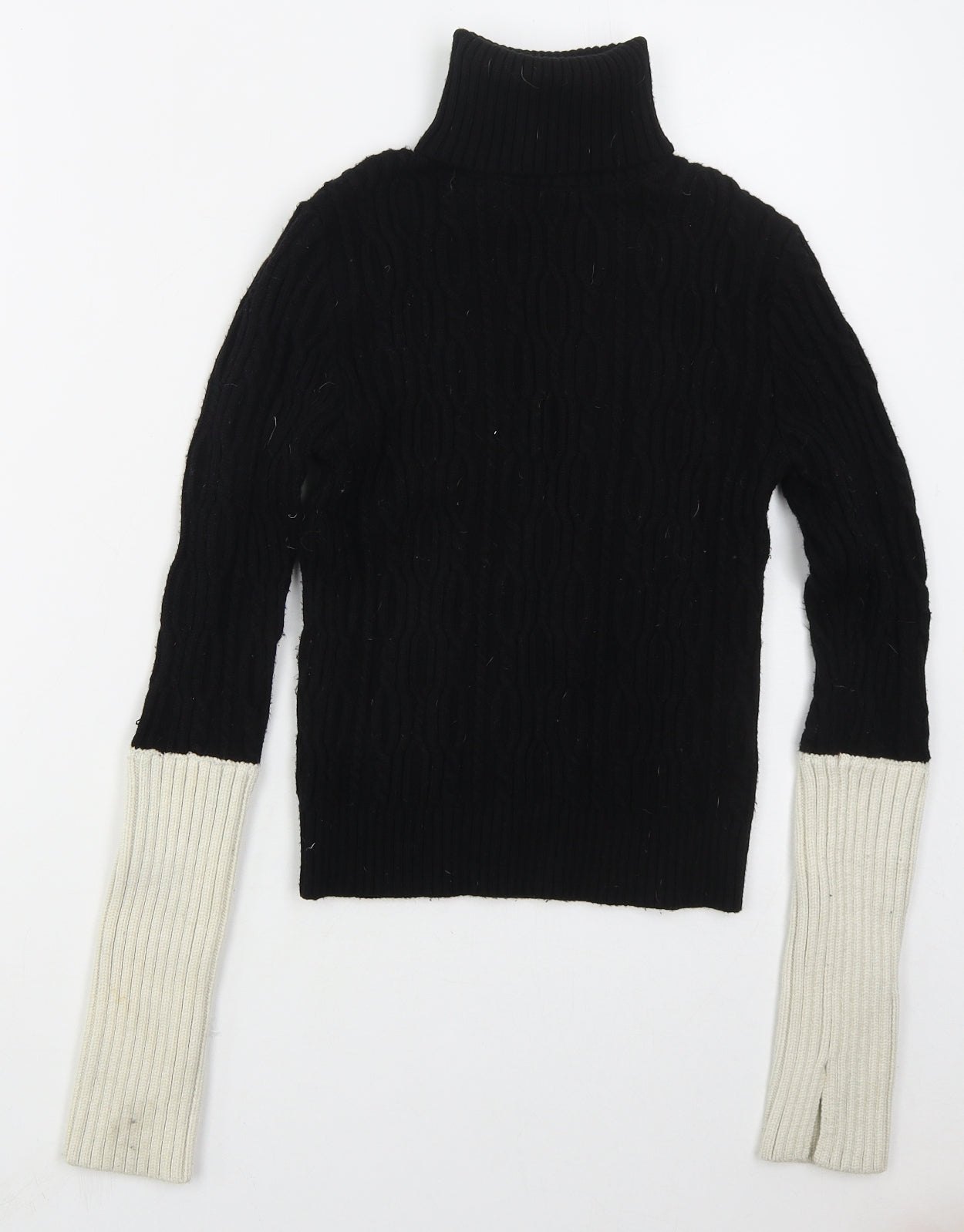 Zara Womens Black Roll Neck  Acrylic Pullover Jumper Size M