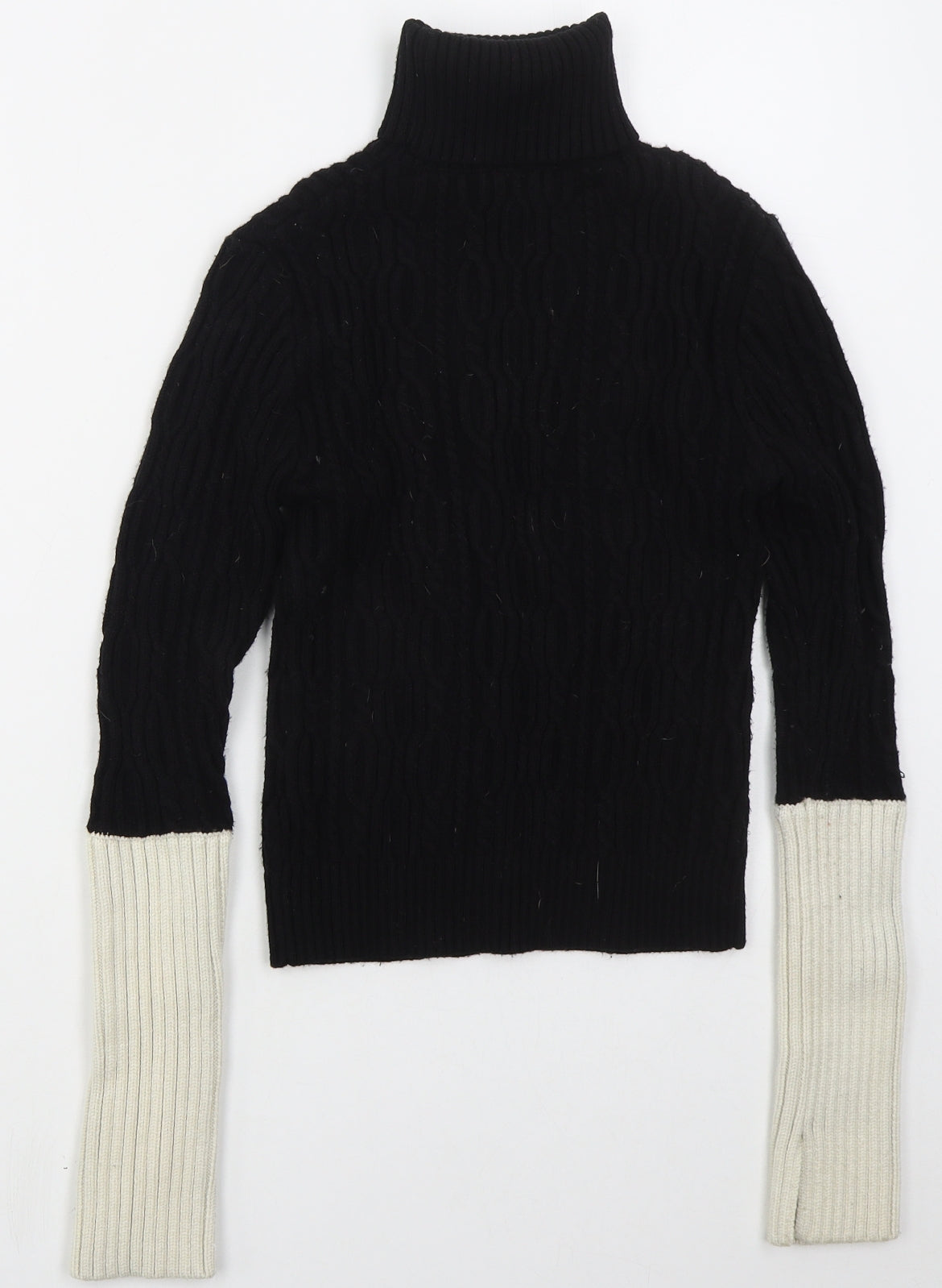 Zara Womens Black Roll Neck  Acrylic Pullover Jumper Size M