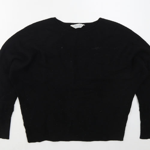 Primark Womens Black Crew Neck  Viscose Pullover Jumper Size 14