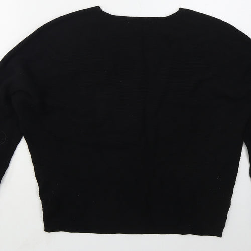 Primark Womens Black Crew Neck  Viscose Pullover Jumper Size 14