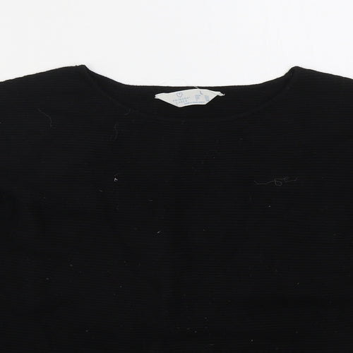 Primark Womens Black Crew Neck  Viscose Pullover Jumper Size 14