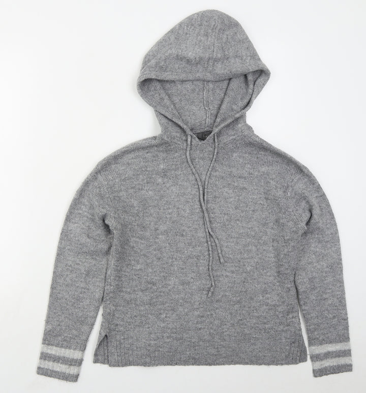 Primark Womens Grey Acrylic Pullover Hoodie Size 4 Pullover