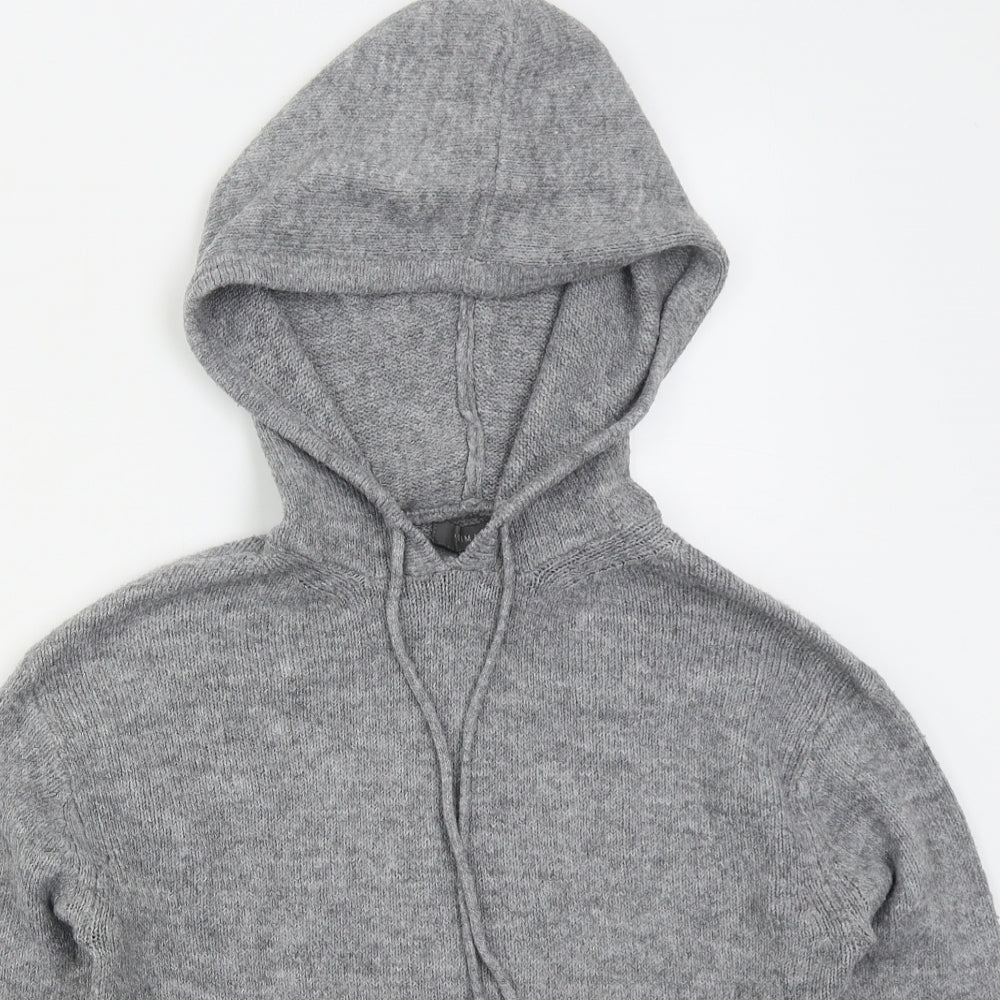 Primark Womens Grey  Acrylic Pullover Hoodie Size 4  Pullover