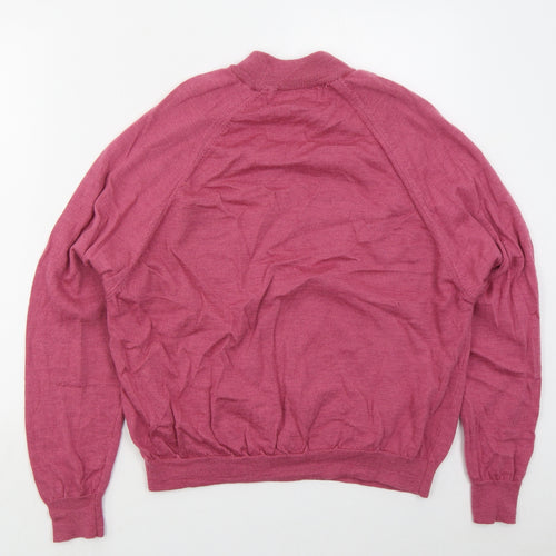 Country Collection Womens Pink Mock Neck  Wool Pullover Jumper Size 22