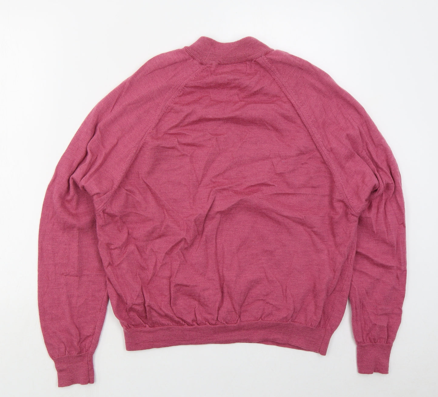 Country Collection Womens Pink Mock Neck  Wool Pullover Jumper Size 22