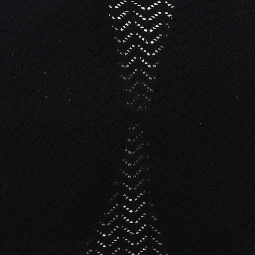 Pulse Womens Black V-Neck  Acrylic Cardigan Jumper Size L