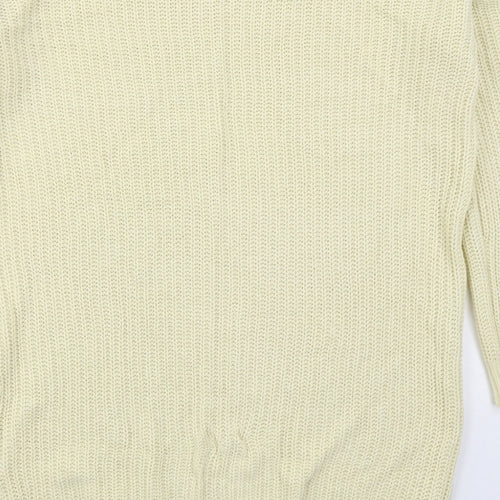 PRETTYLITTLETHING Womens Yellow  Acrylic Jumper Dress  Size M  Crew Neck Pullover