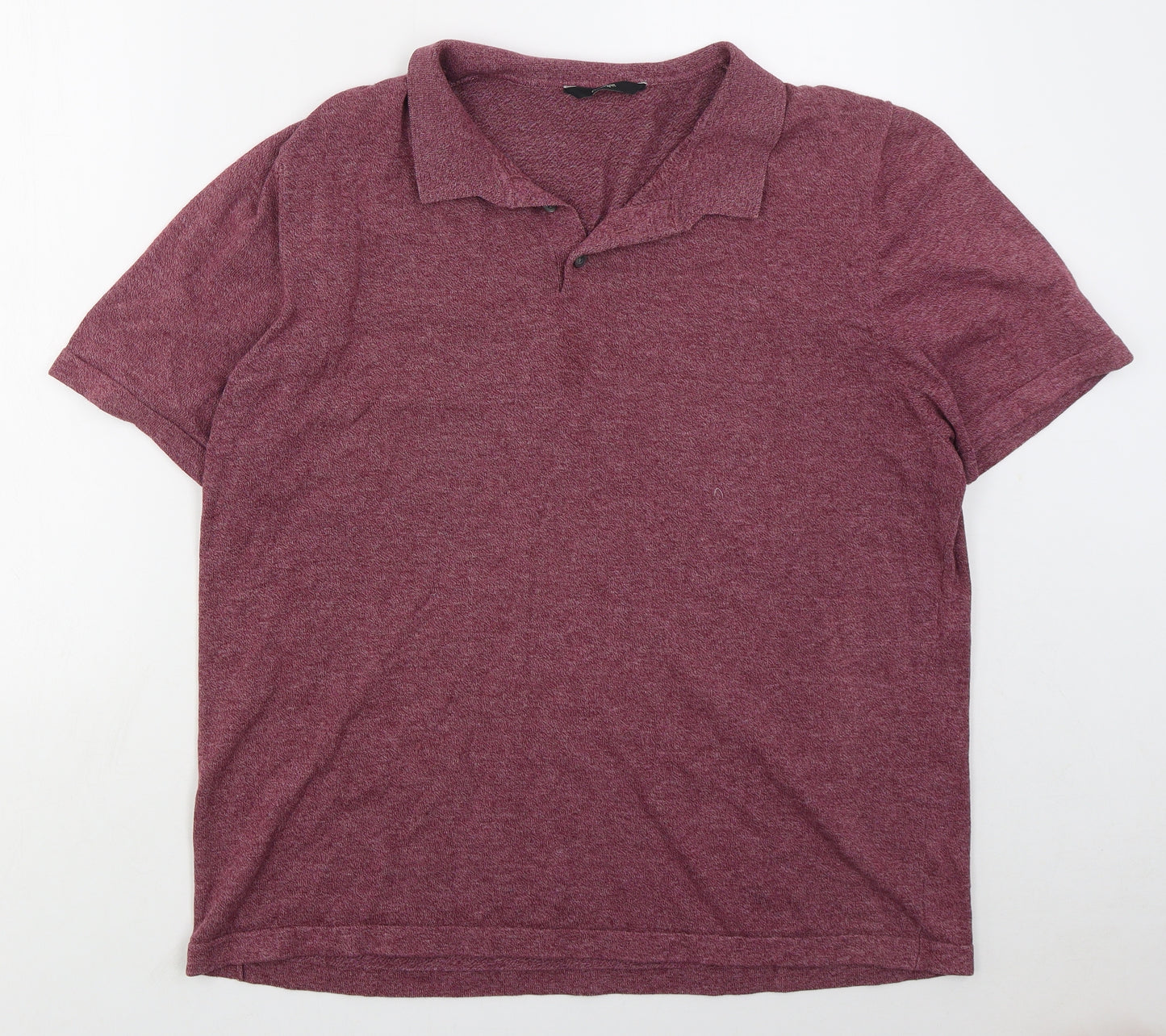 George Mens Purple  Cotton  Polo Size 2XL Collared Pullover