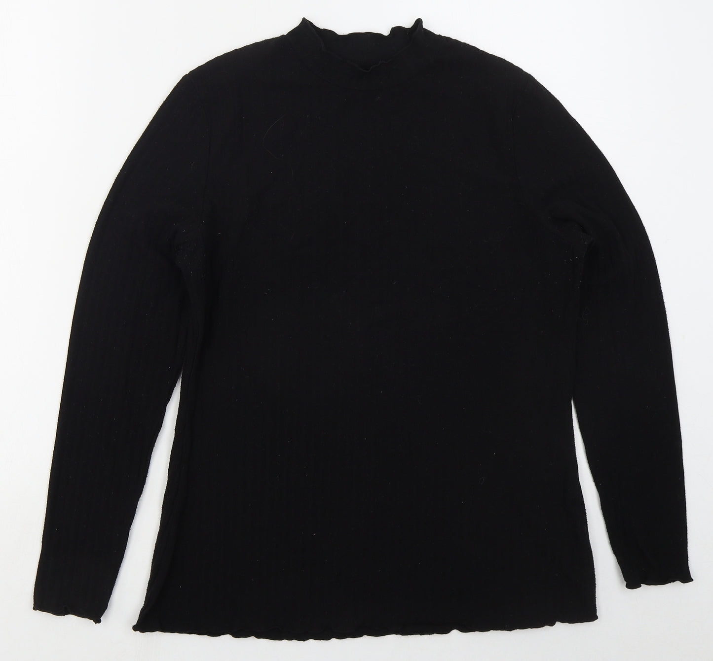 Papaya Womens Black Crew Neck  Polyester Pullover Jumper Size 14