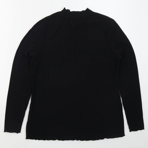 Papaya Womens Black Crew Neck  Polyester Pullover Jumper Size 14