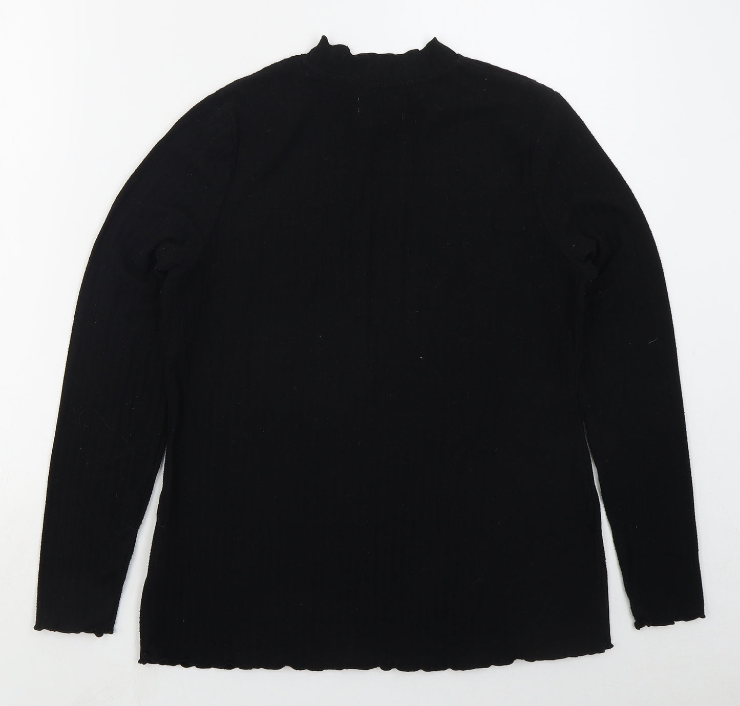 Papaya Womens Black Crew Neck  Polyester Pullover Jumper Size 14