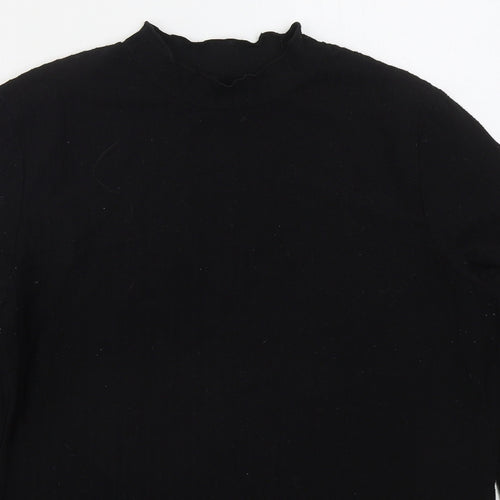 Papaya Womens Black Crew Neck  Polyester Pullover Jumper Size 14