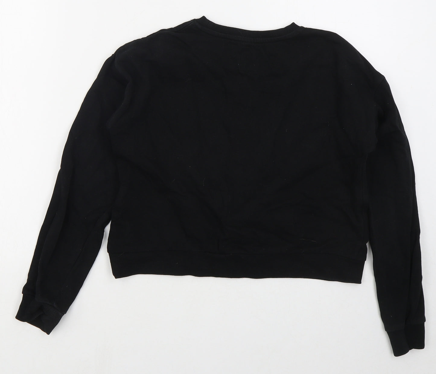 Sinsay Womens Black  Cotton Pullover Sweatshirt Size XS  Pullover - Current Mood