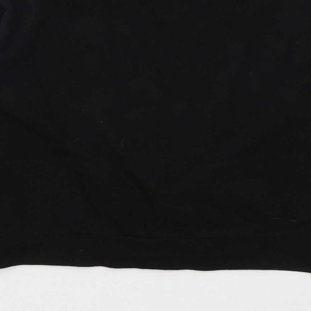 Sinsay Womens Black  Cotton Pullover Sweatshirt Size XS  Pullover - Current Mood