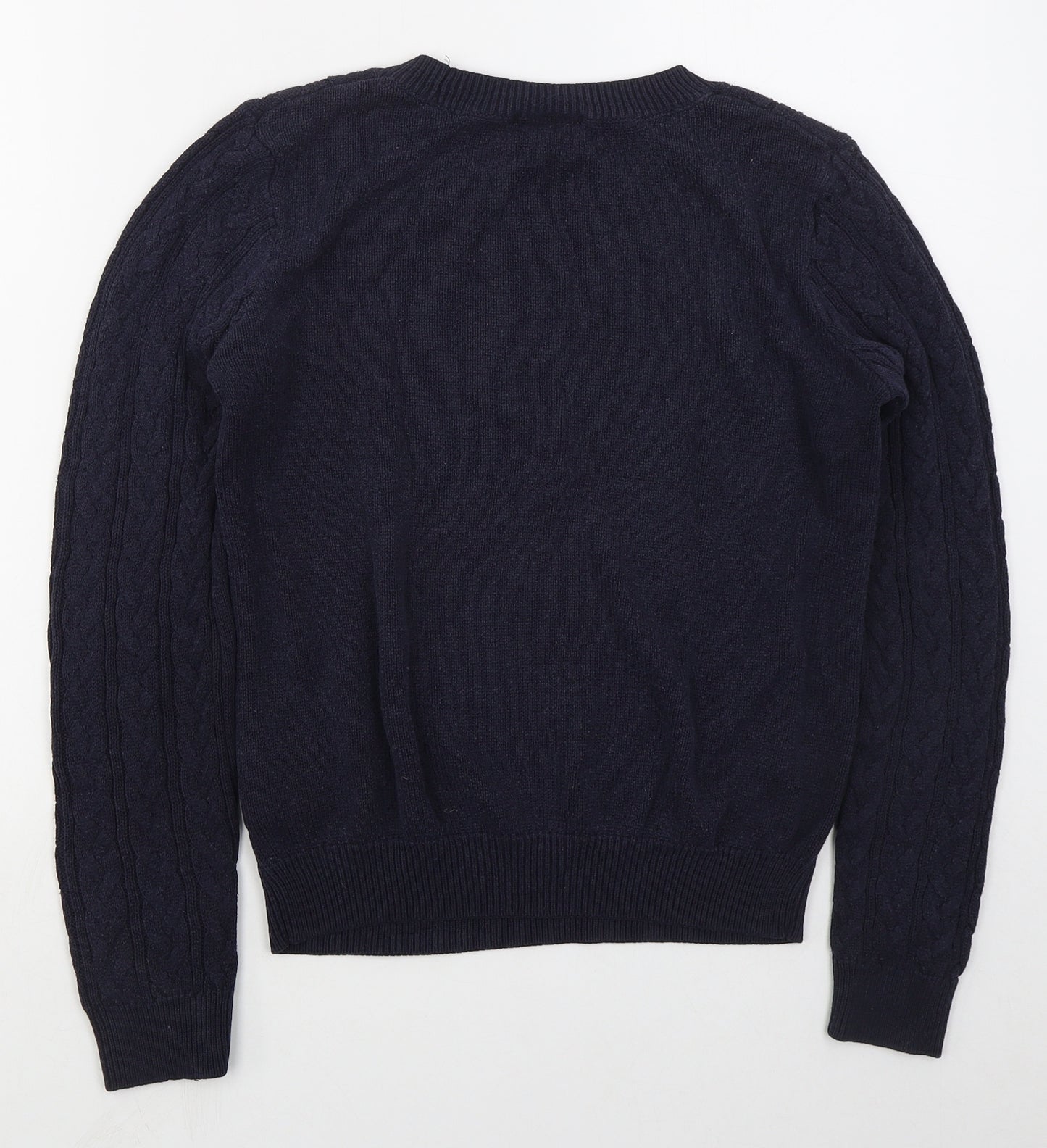 H&M Womens Blue Crew Neck  Cotton Pullover Jumper Size L