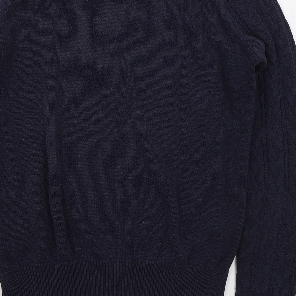 H&M Womens Blue Crew Neck  Cotton Pullover Jumper Size L