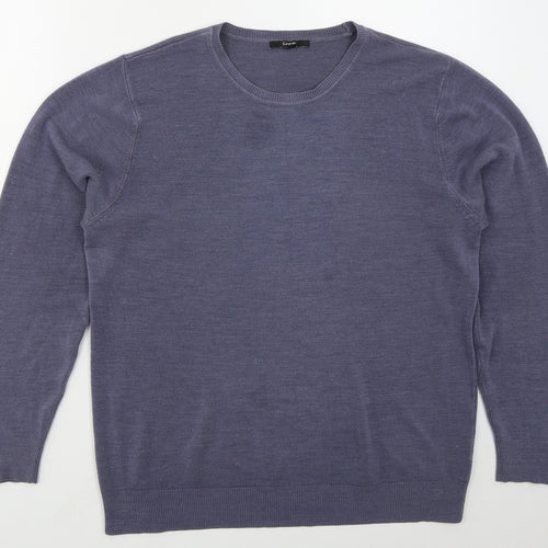 George Mens Blue Crew Neck  Acrylic Pullover Jumper Size L