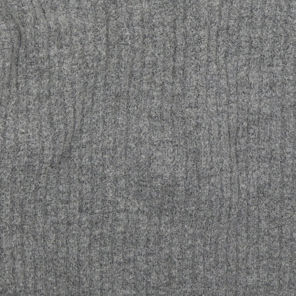 H&M Womens Grey Crew Neck  Polyester Cardigan Jumper Size XS