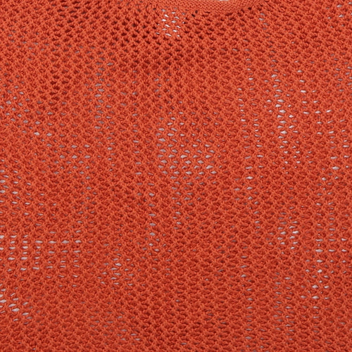 Balsamic Womens Orange Boat Neck  Cotton Pullover Jumper Size 18