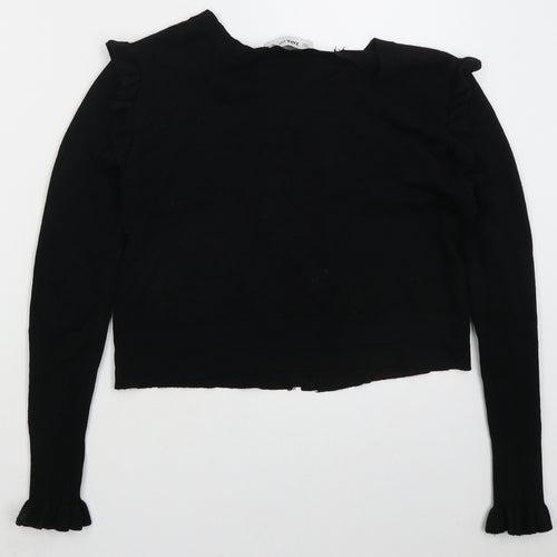 Zara Womens Black Boat Neck  Viscose Cardigan Jumper Size S