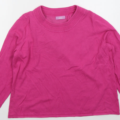 SarahHamilton Womens Pink Round Neck  Viscose Pullover Jumper Size L