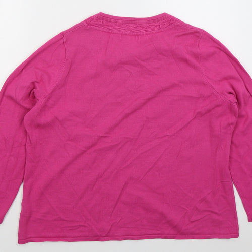 SarahHamilton Womens Pink Round Neck  Viscose Pullover Jumper Size L