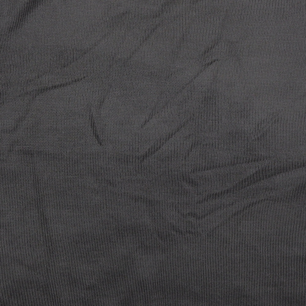 Afibel Womens Grey Crew Neck Geometric Acrylic Pullover Jumper Size 24