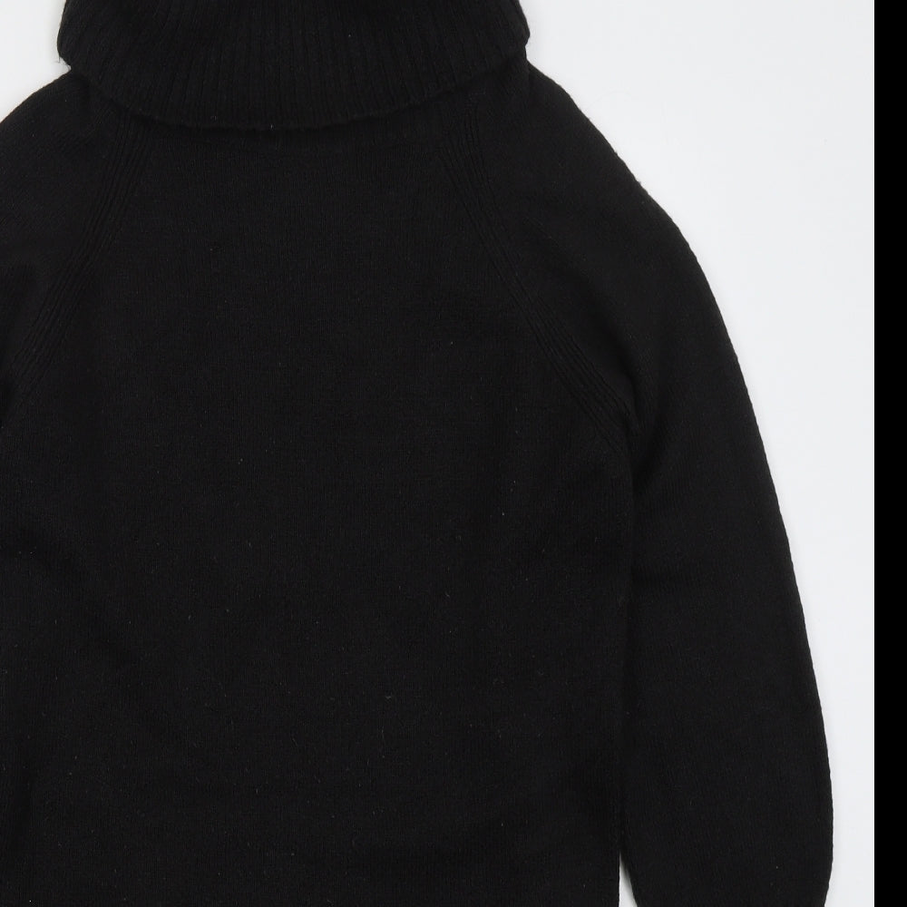 F&F Womens Black  Acrylic Jumper Dress  Size 8  Roll Neck Pullover