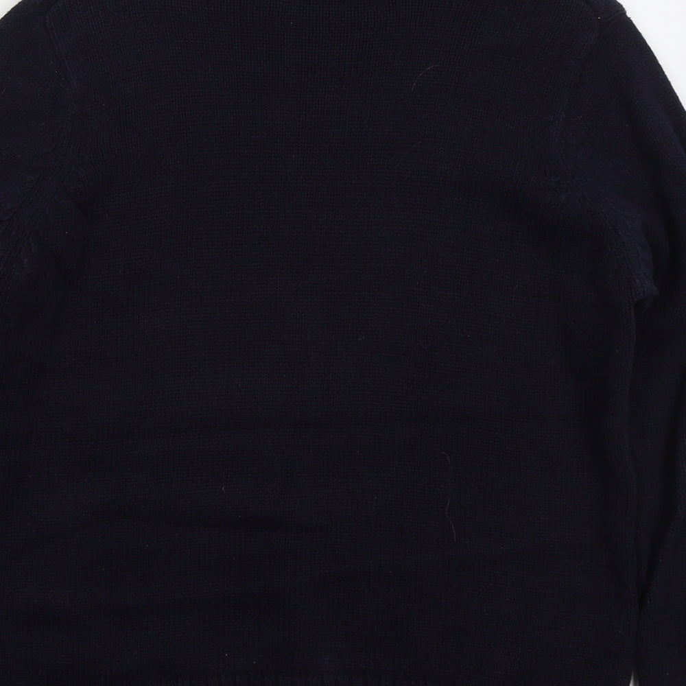 EWM Womens Blue Roll Neck  Cotton Pullover Jumper Size 14