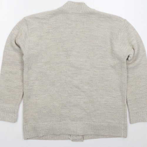 Choice Womens Beige V-Neck  Acrylic Cardigan Jumper Size M