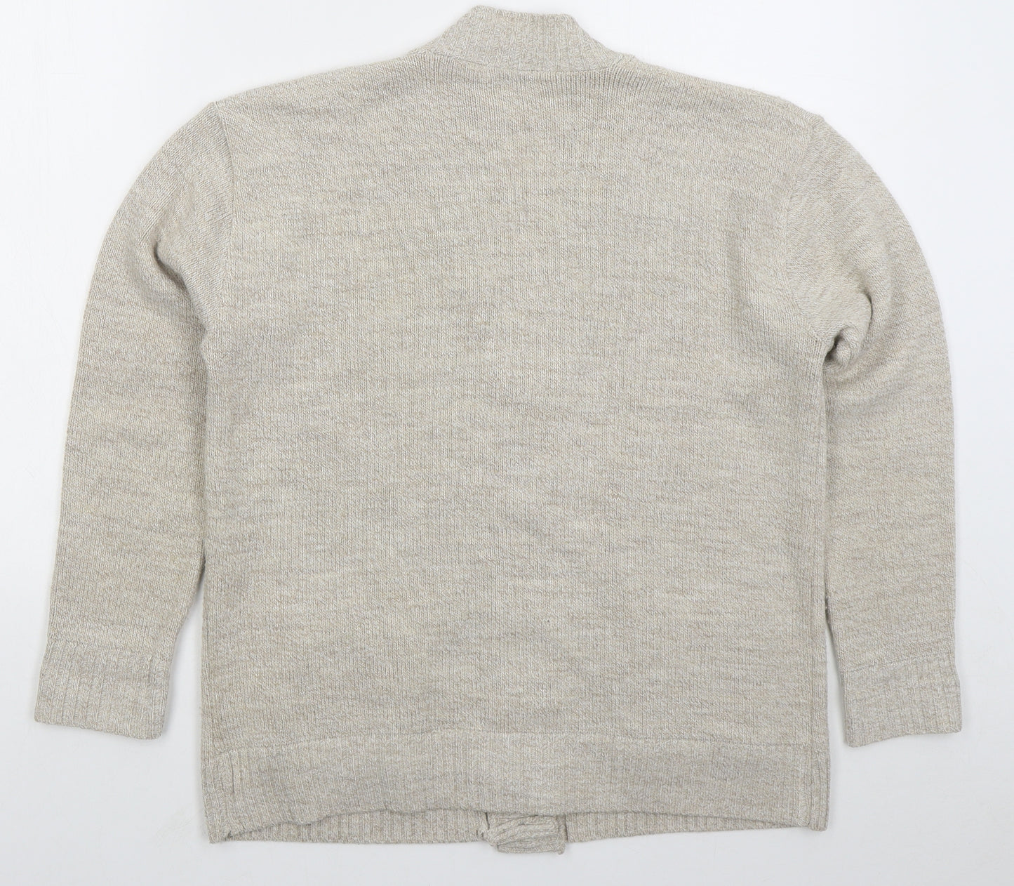 Choice Womens Beige V-Neck  Acrylic Cardigan Jumper Size M