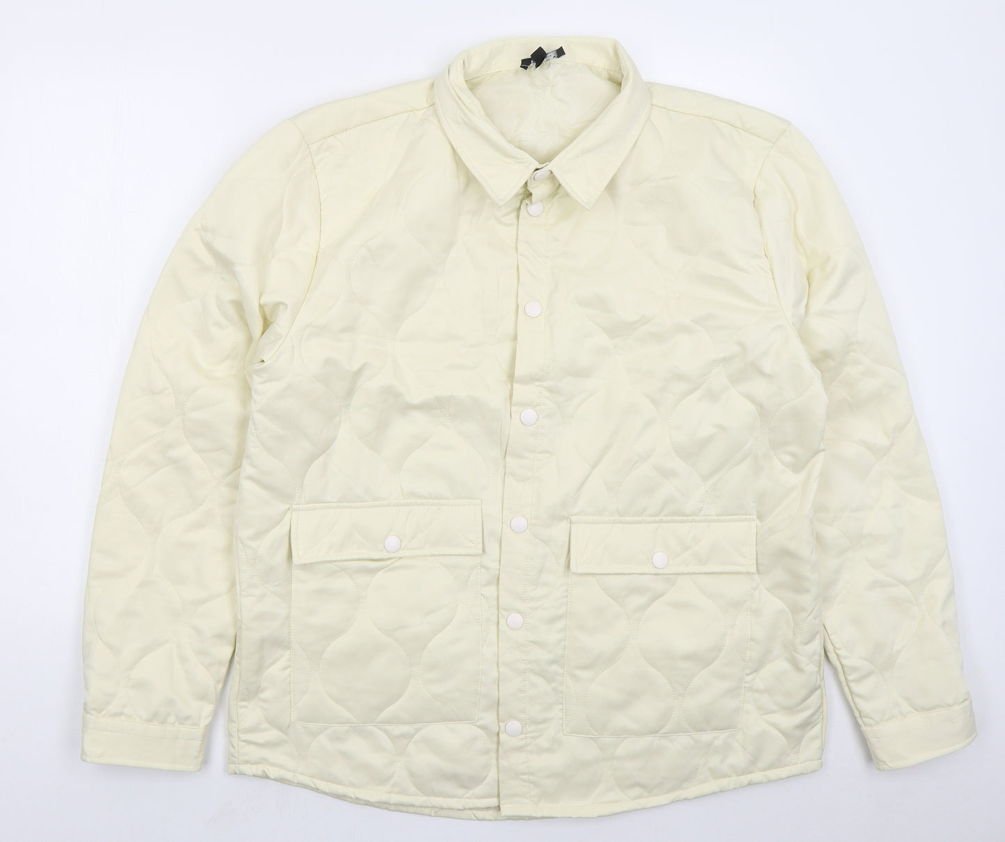 Boohoo MAN Mens Beige   Quilted Coat Size XL  Button