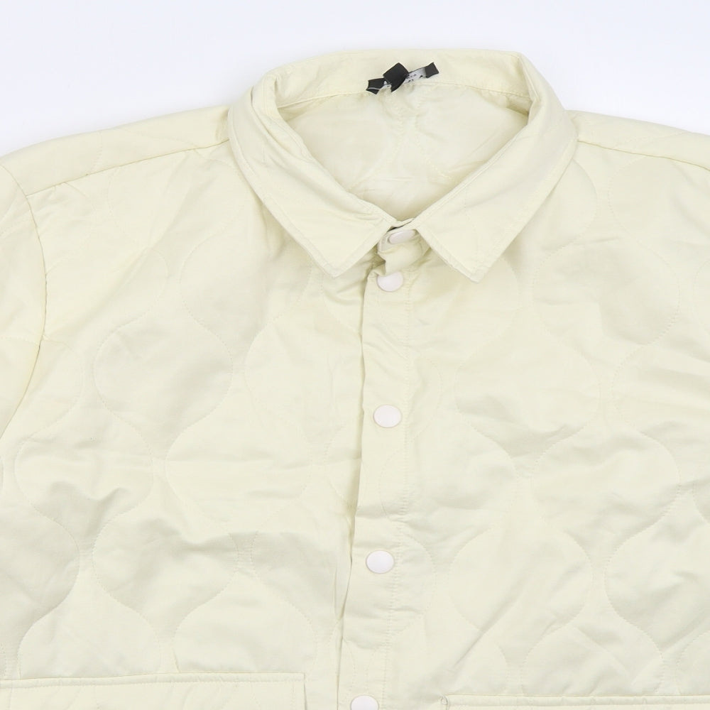Boohoo MAN Mens Beige   Quilted Coat Size XL  Button
