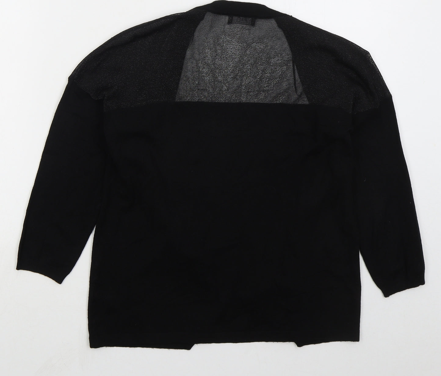 F&F Womens Black V-Neck  Viscose Cardigan Jumper Size 8