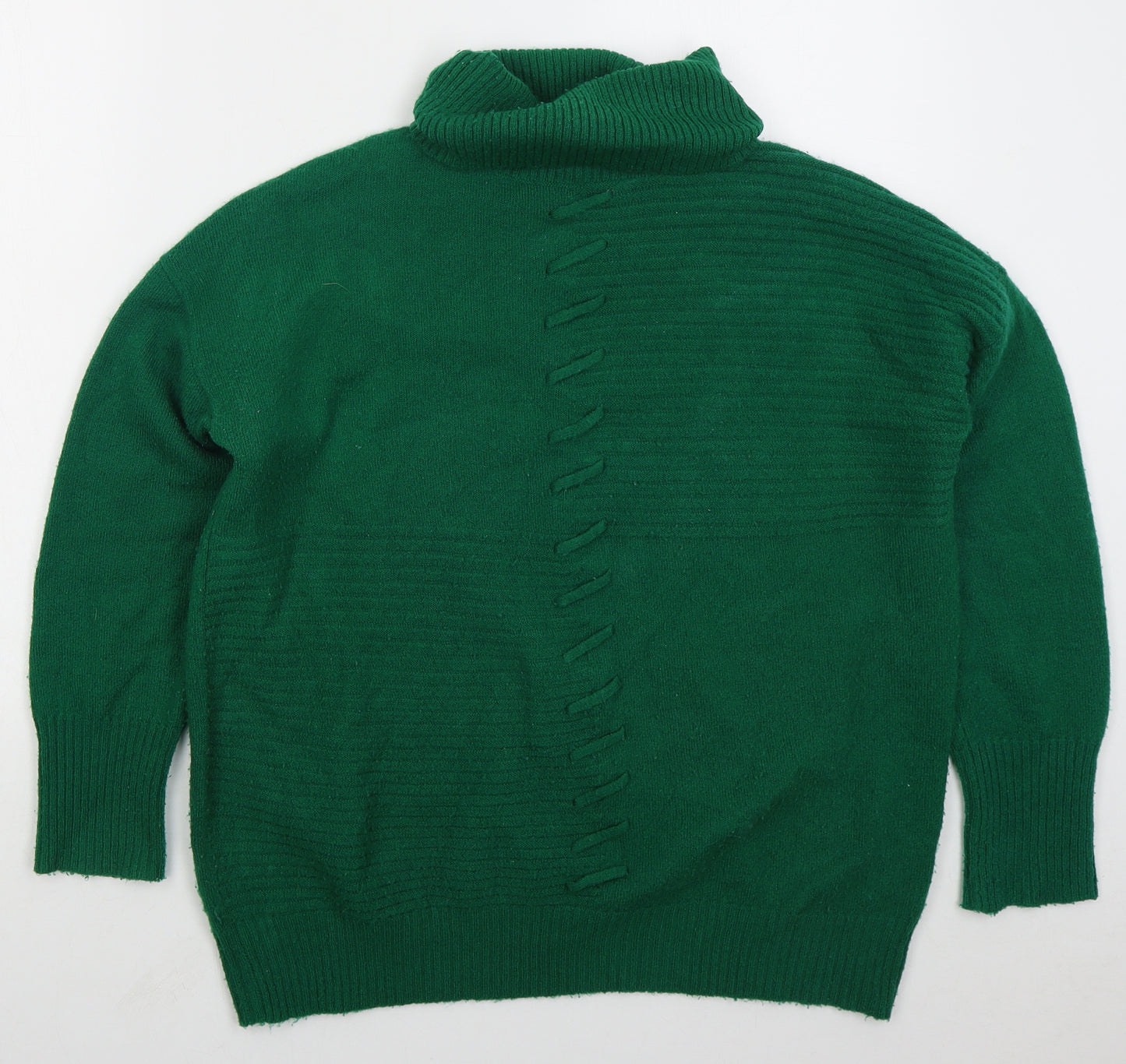 Wallis Womens Green Roll Neck  Acrylic Pullover Jumper Size M