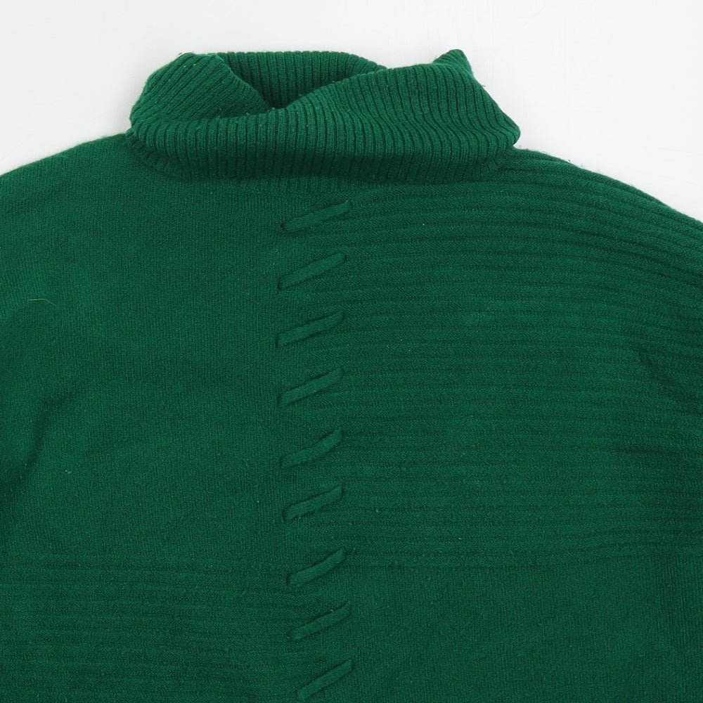 Wallis Womens Green Roll Neck  Acrylic Pullover Jumper Size M