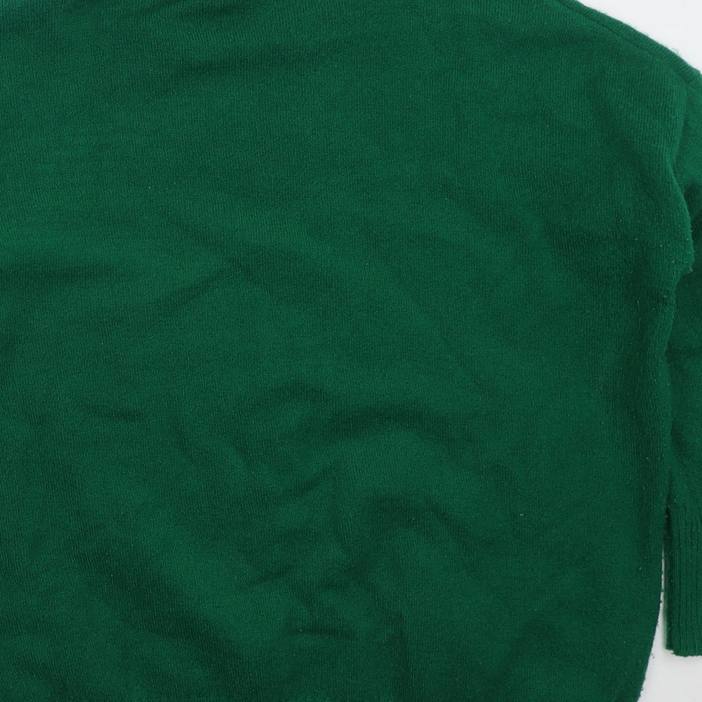 Wallis Womens Green Roll Neck  Acrylic Pullover Jumper Size M