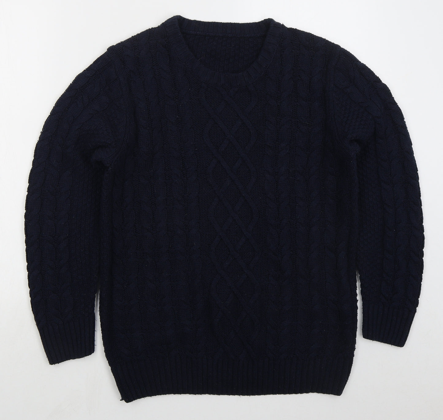 Matalan Mens Blue Crew Neck  Acrylic Pullover Jumper Size M