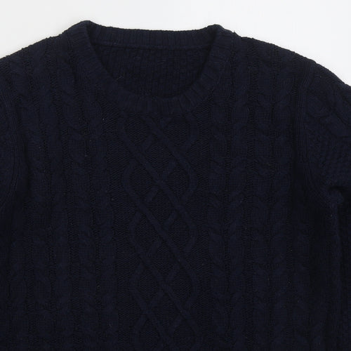 Matalan Mens Blue Crew Neck  Acrylic Pullover Jumper Size M