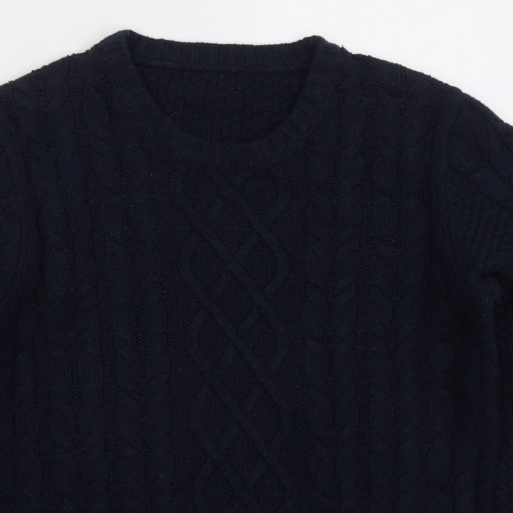 Matalan Mens Blue Crew Neck  Acrylic Pullover Jumper Size M
