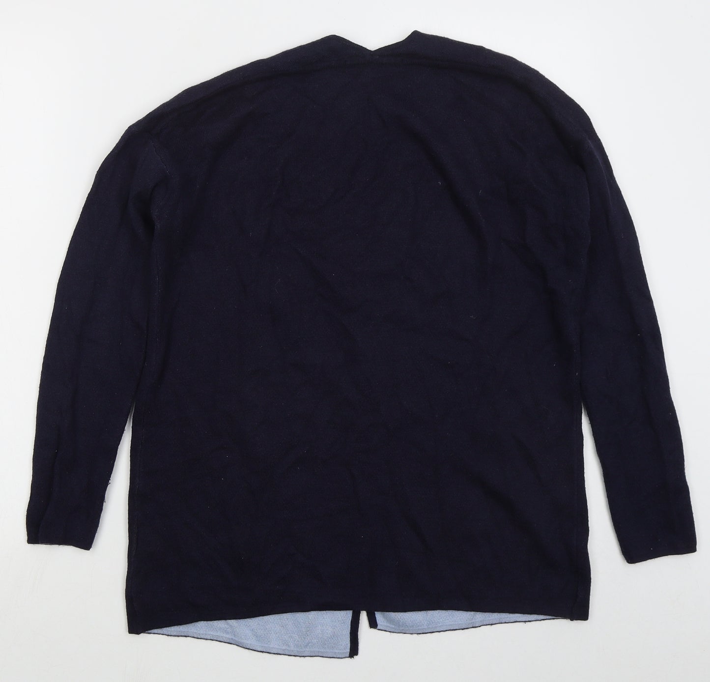 Marks and Spencer Womens Blue V-Neck  Nylon Cardigan Jumper Size 8