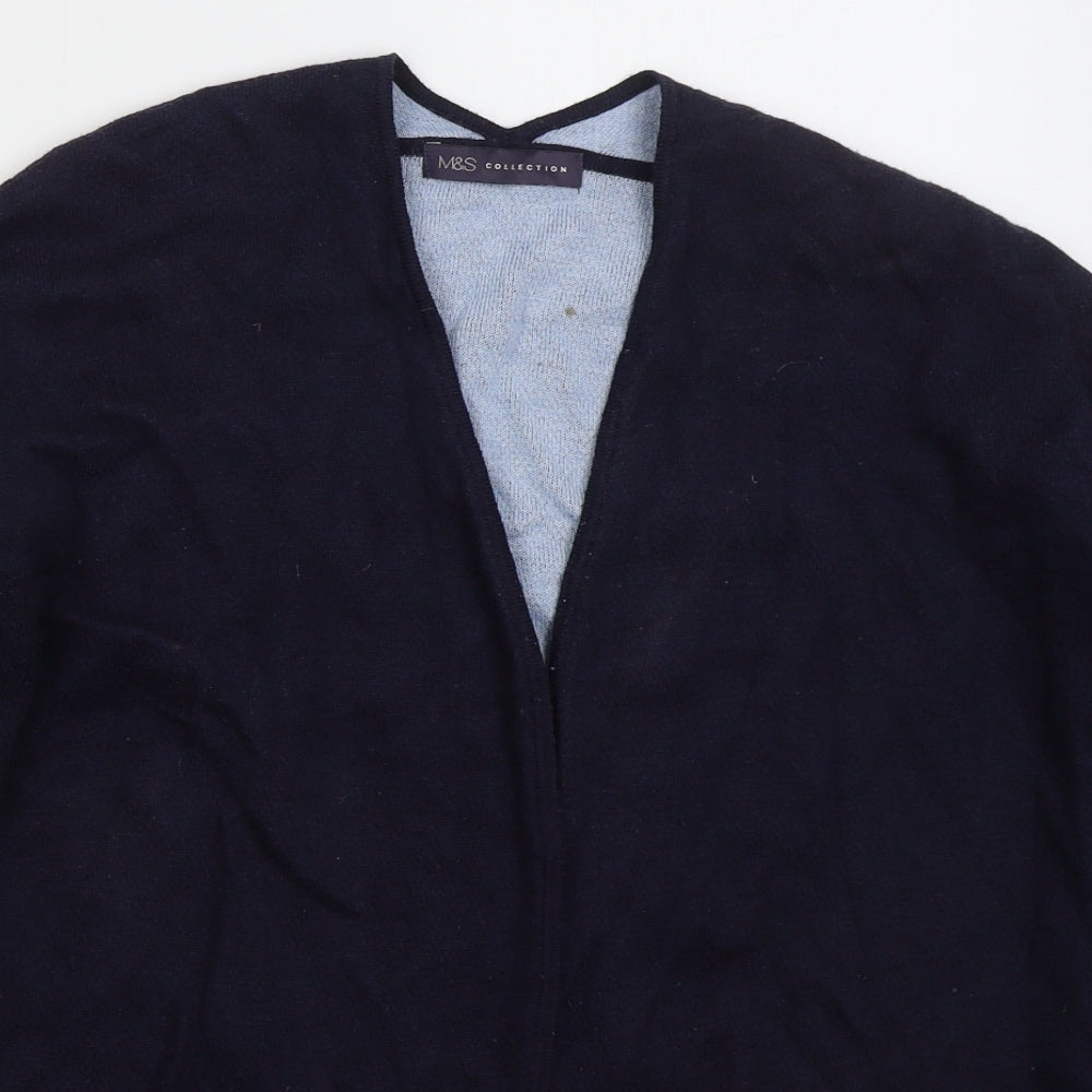 Marks and Spencer Womens Blue V-Neck  Nylon Cardigan Jumper Size 8