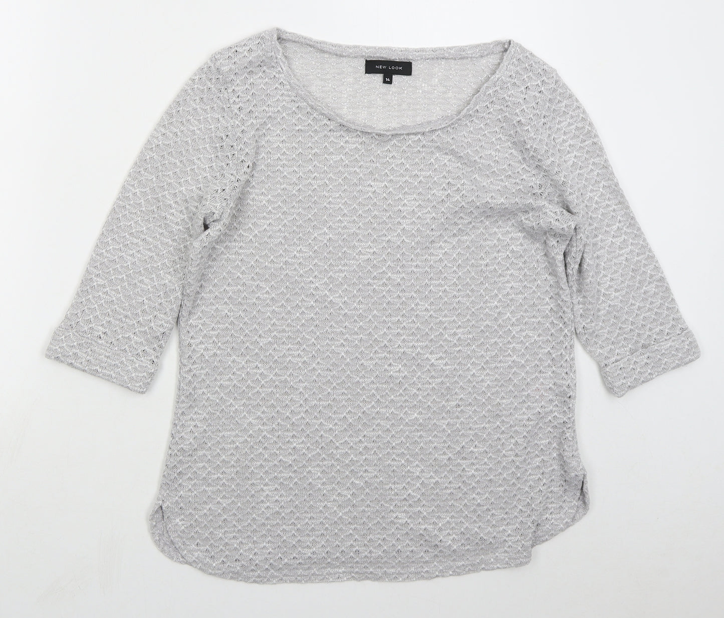 New Look Womens Grey Round Neck  Polyester Pullover Jumper Size 14