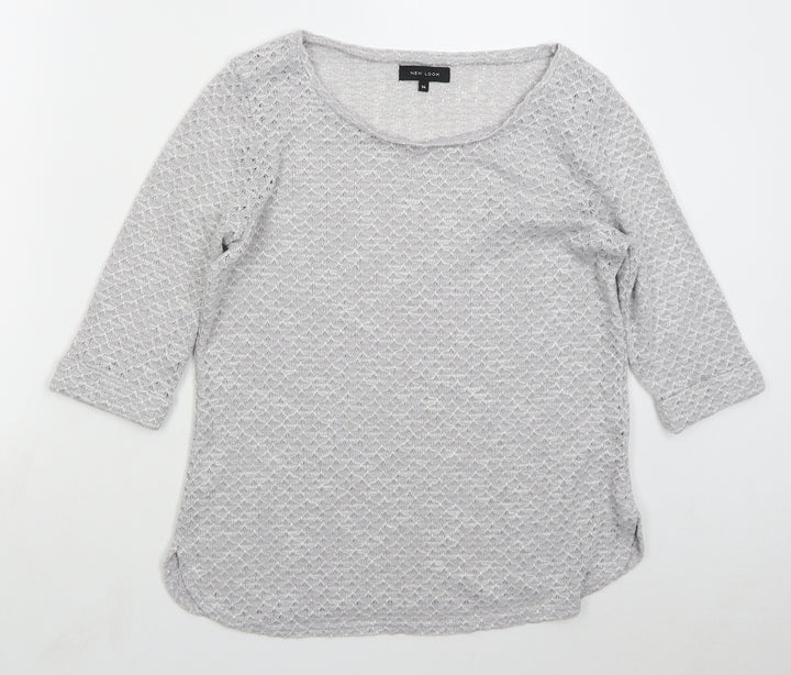 New Look Womens Grey Round Neck  Polyester Pullover Jumper Size 14