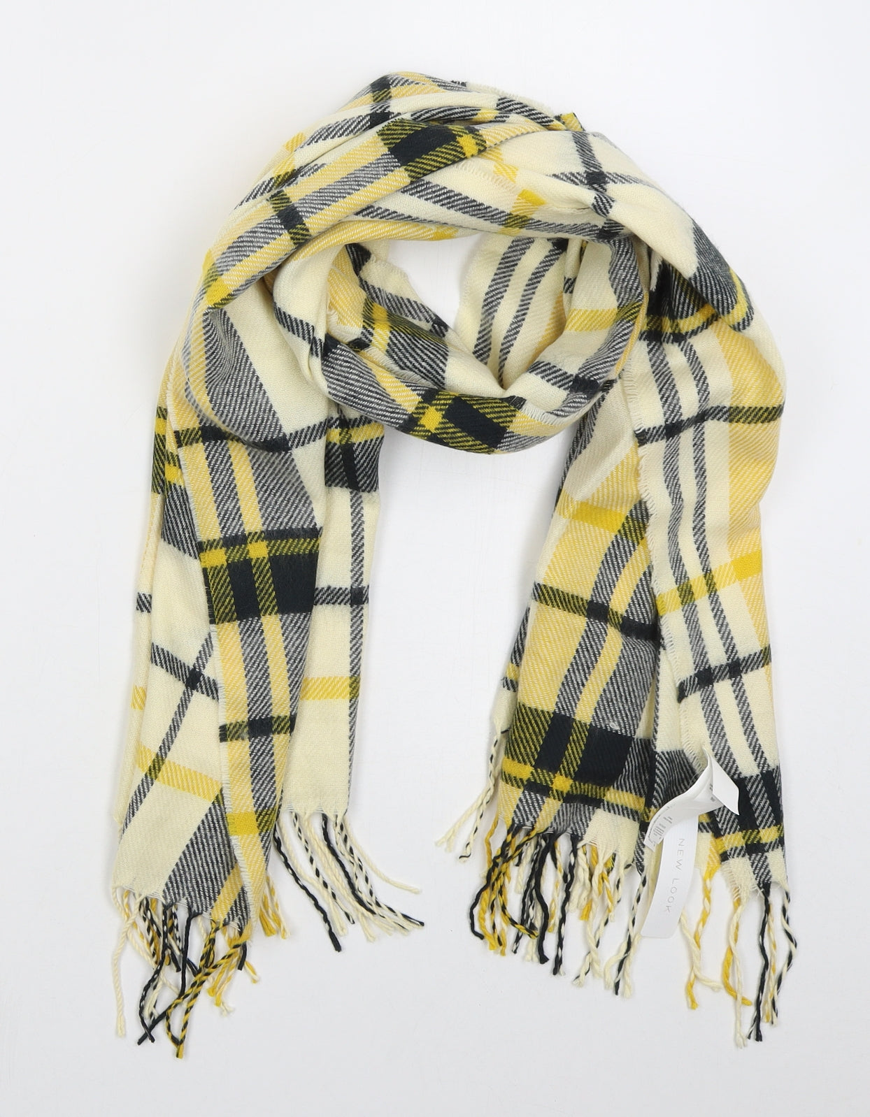 New Look Womens Yellow Check Acrylic  Scarf