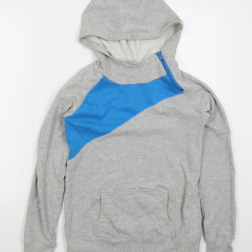 La Redoute Womens Grey Colourblock Cotton Pullover Hoodie Size 6  Pullover - Blue